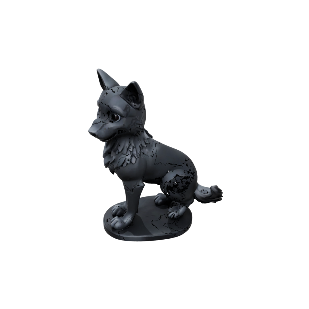 Obsidian Kawaii Flexi Wolf Pup