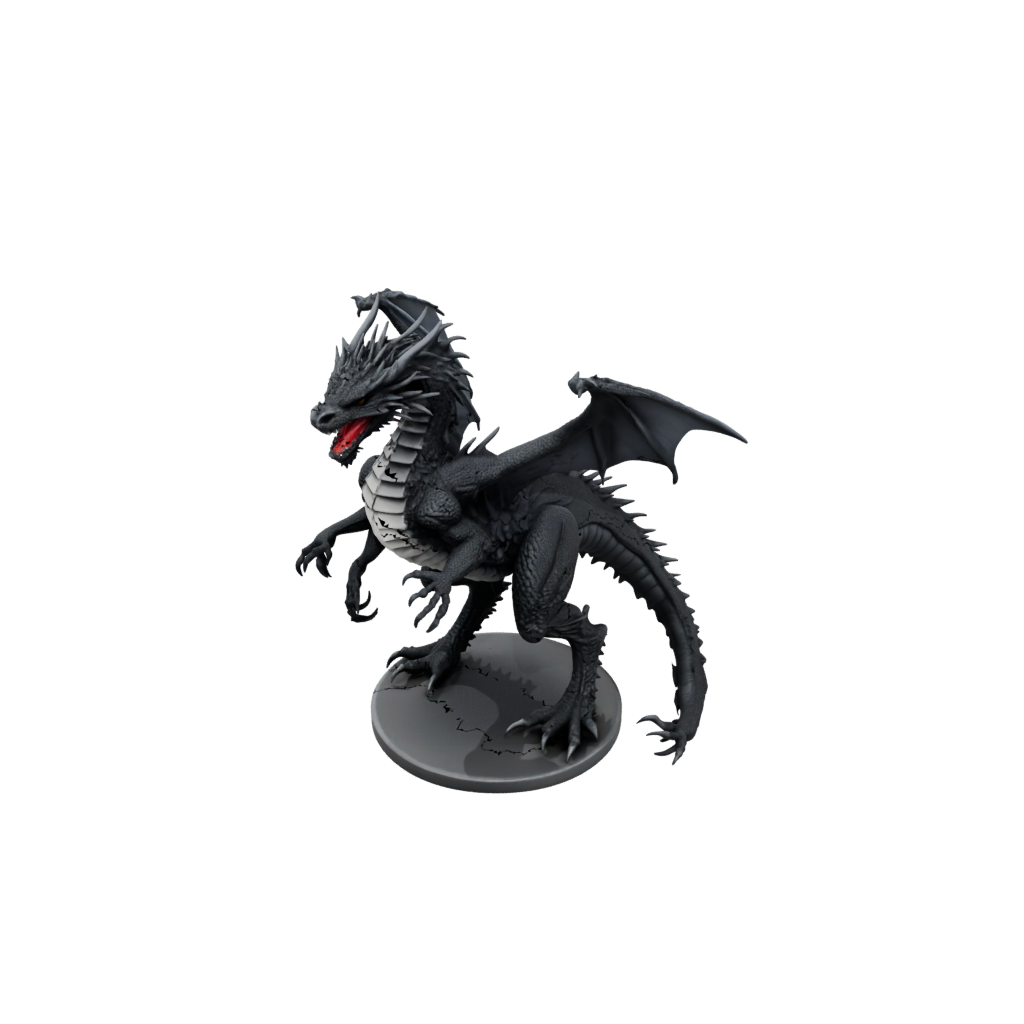 Obsidian Realistic Flexi Dragon