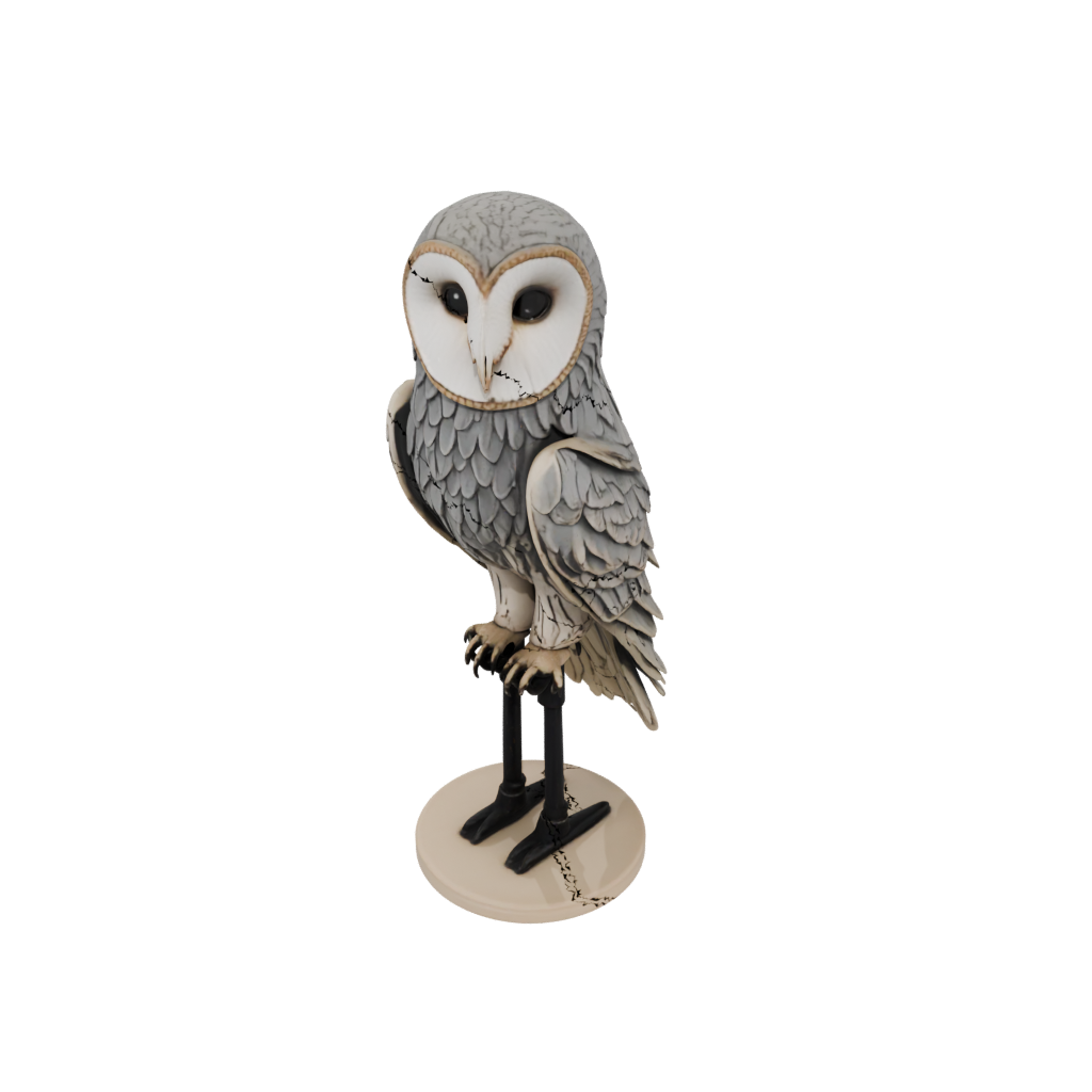Obsidian Skeleton Flexi Barn Owl