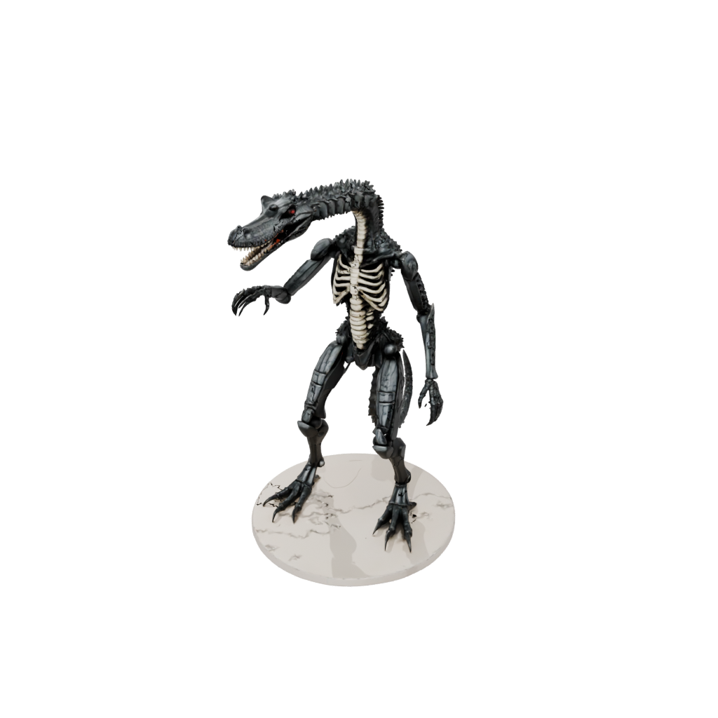 Obsidian Skeleton Flexi Crocodile
