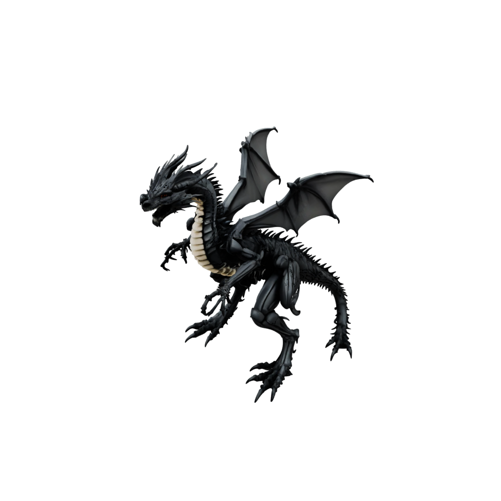 Obsidian Skeleton Flexi Dragon