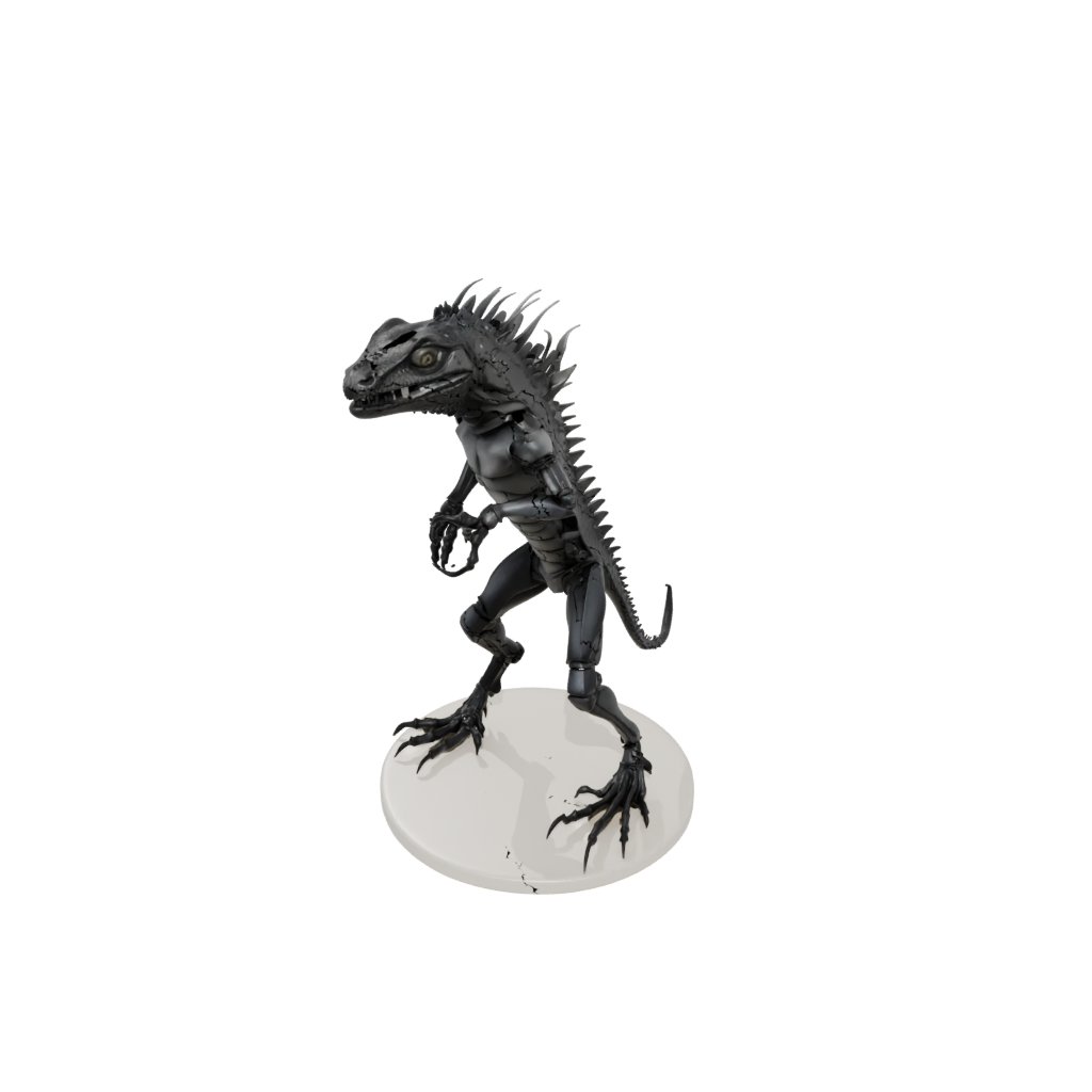 Obsidian Skeleton Flexi Iguana