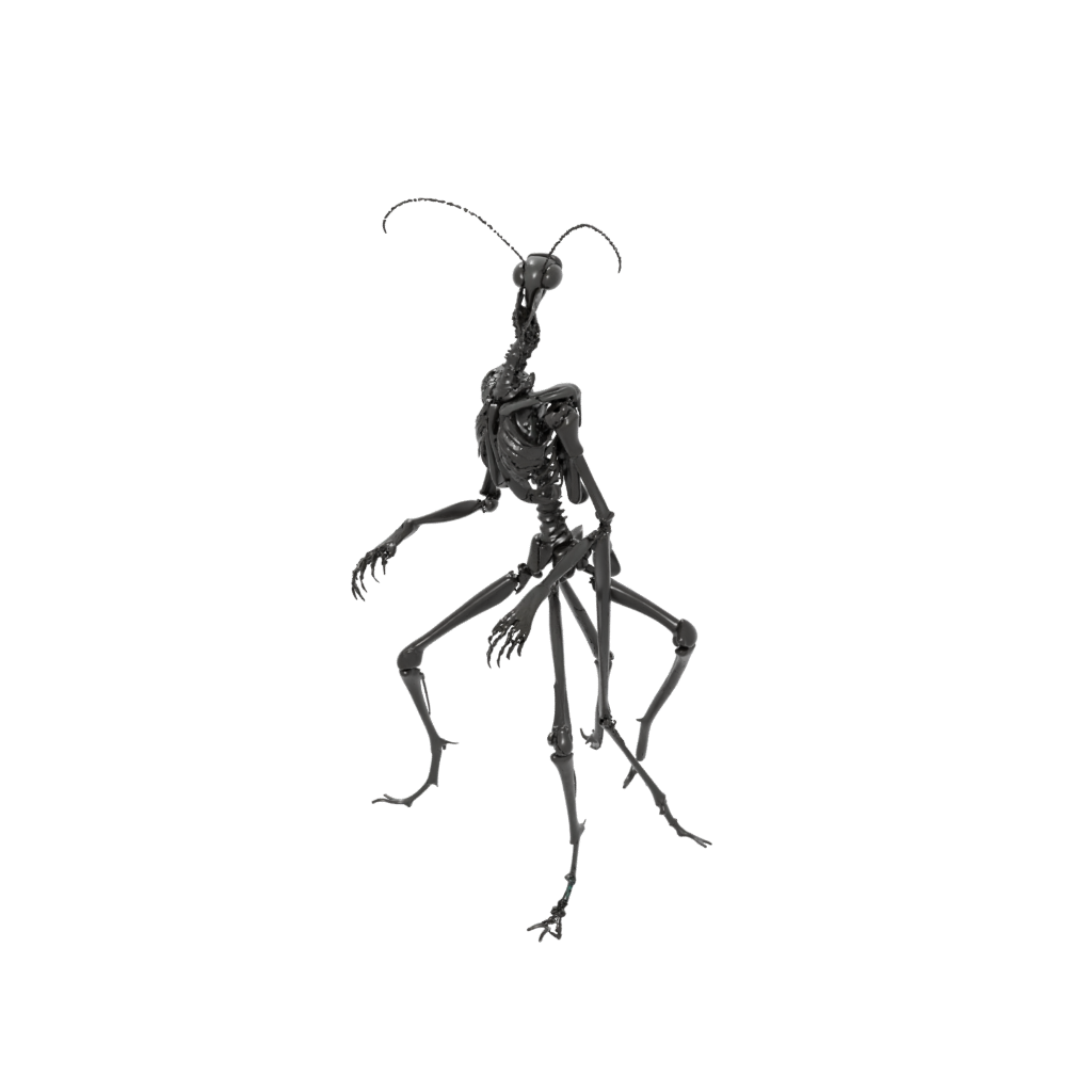 Obsidian Skeleton Flexi Praying Mantis
