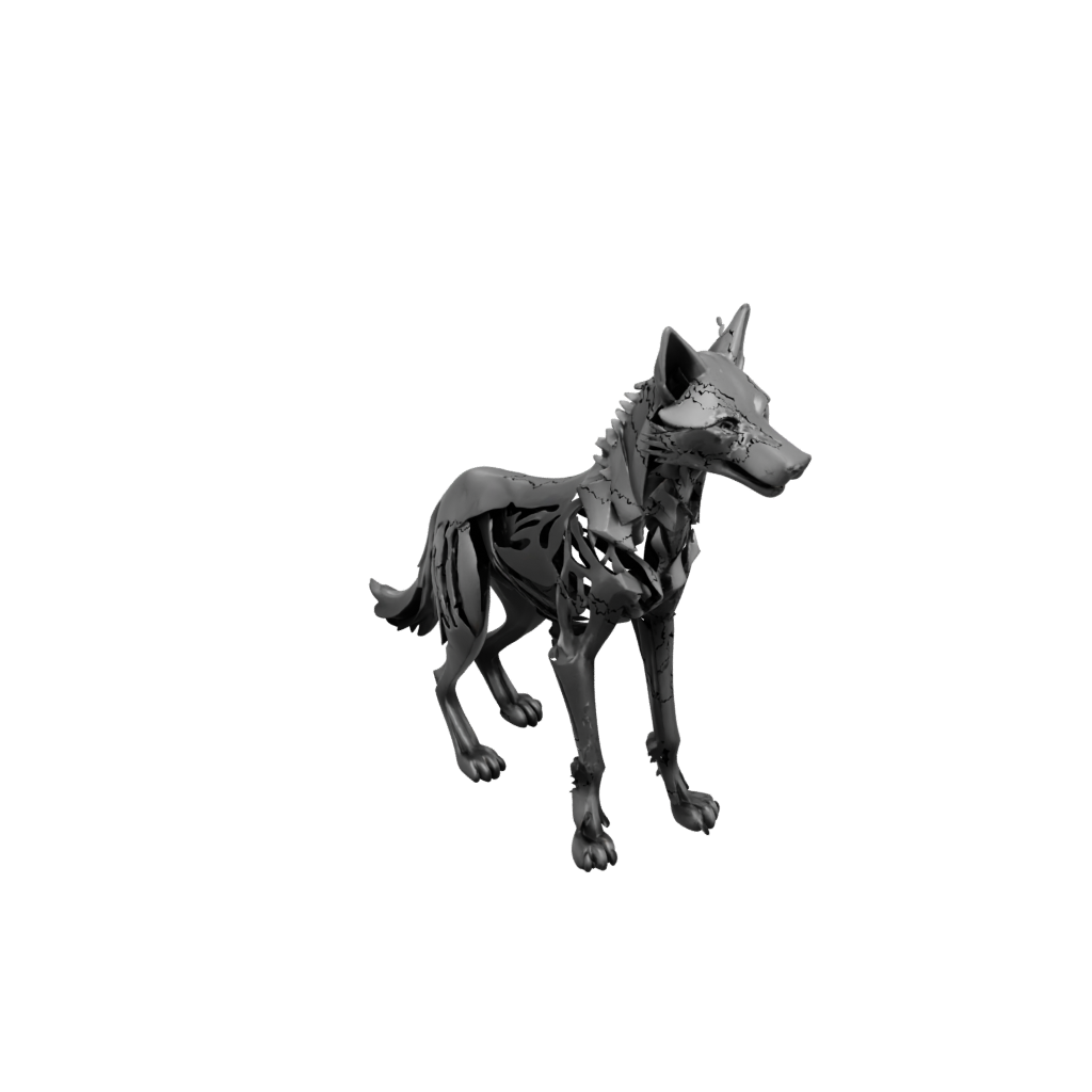 Obsidian Skeleton Flexi Wolf Pup