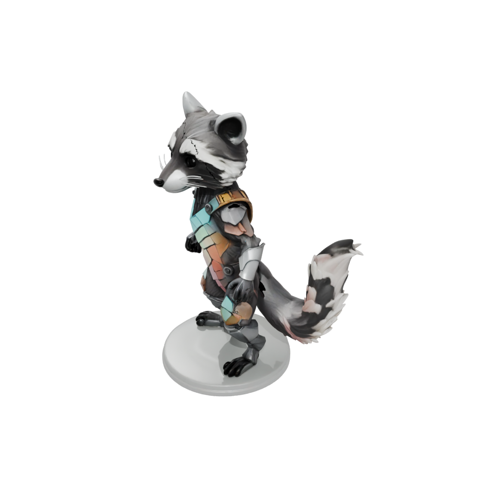 Pastel Armored Flexi Raccoon