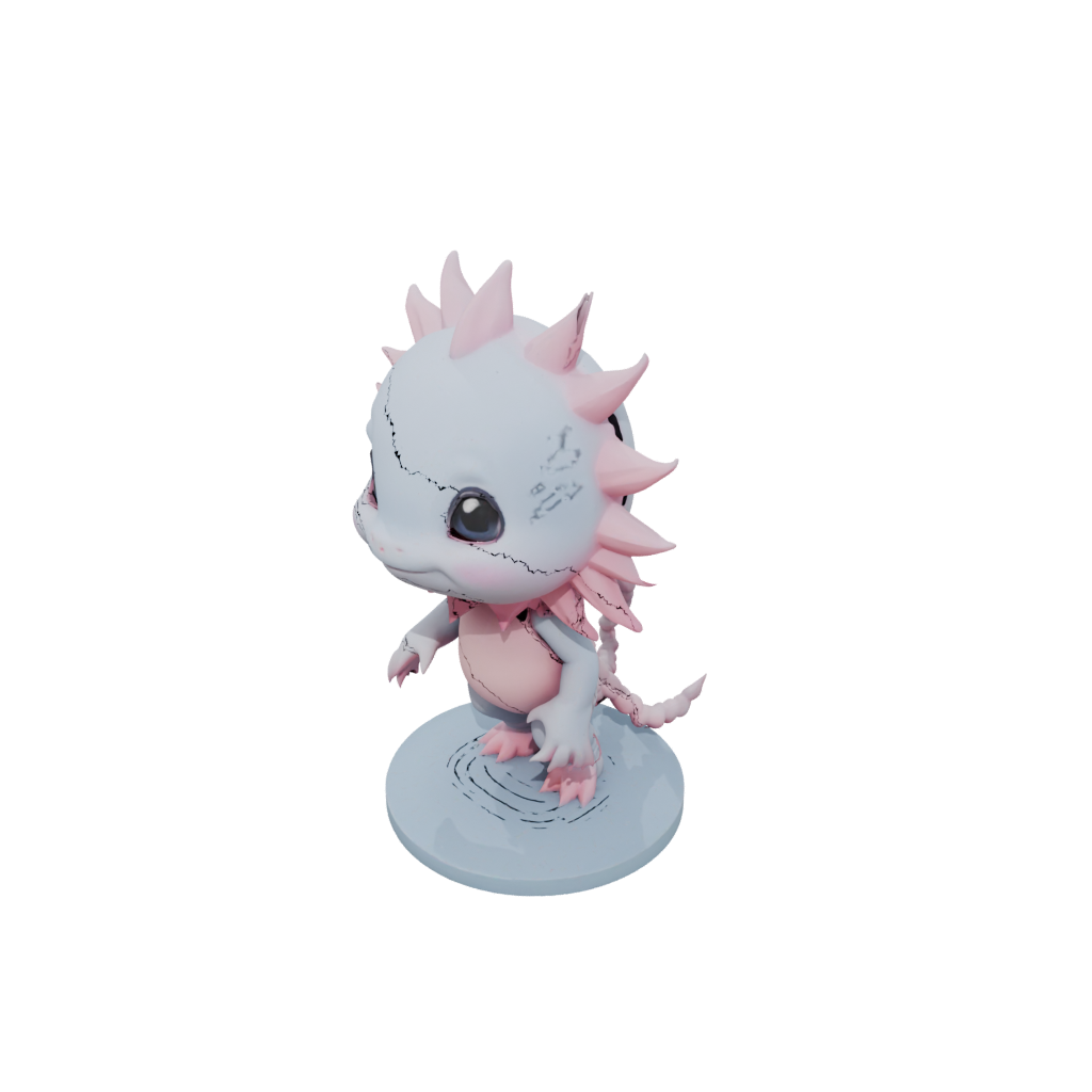 Pastel Chibi Flexi Axolotl