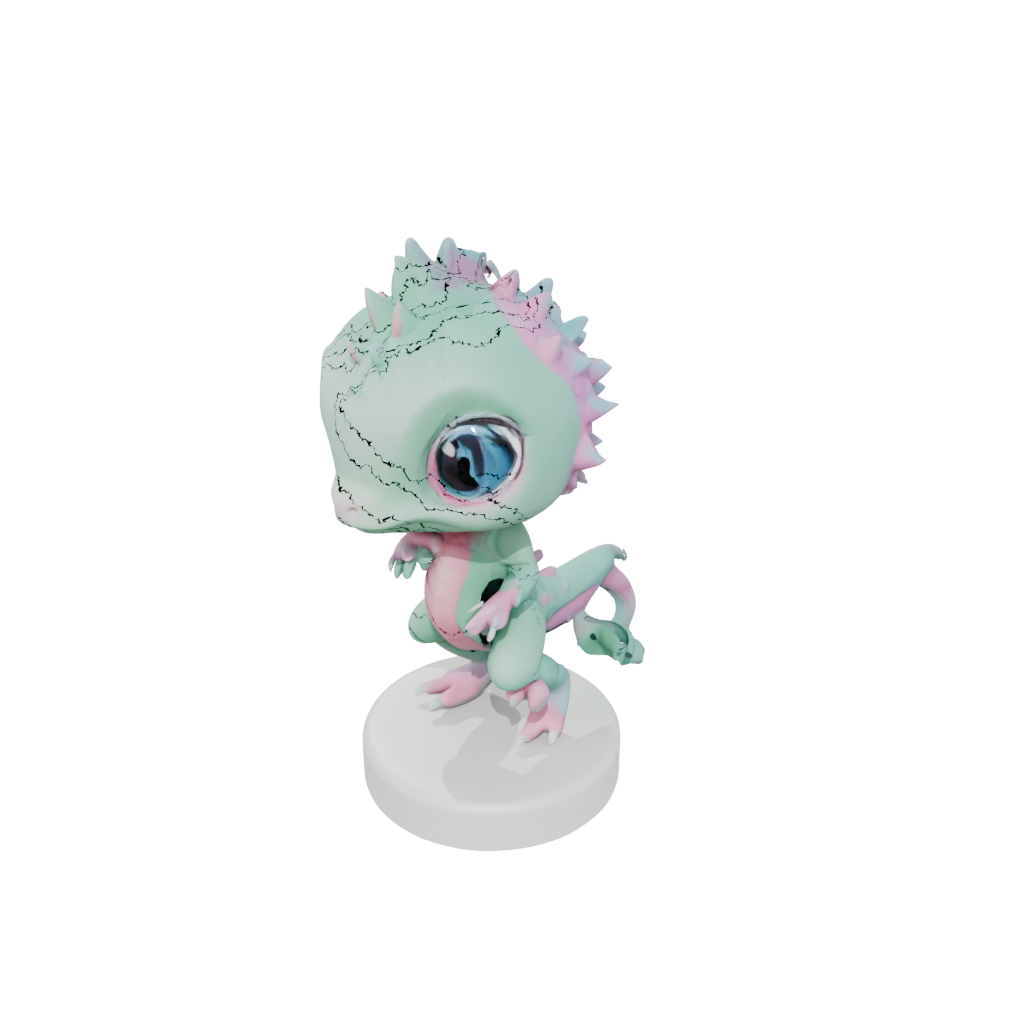 Pastel Chibi Flexi Chameleon