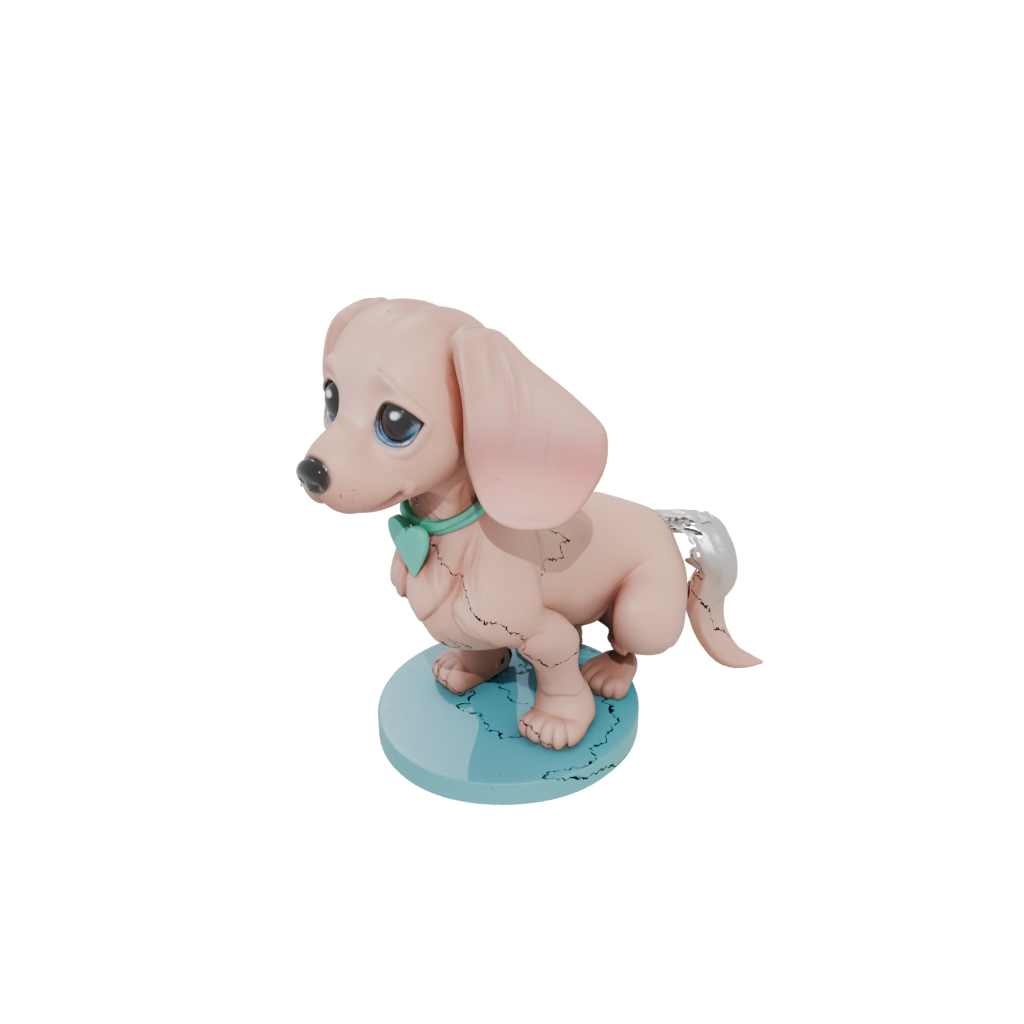Pastel Chibi Flexi Dachshund Dog