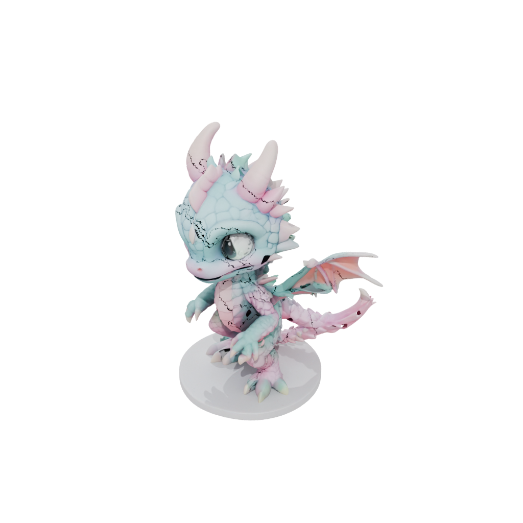 Pastel Chibi Flexi Dragon