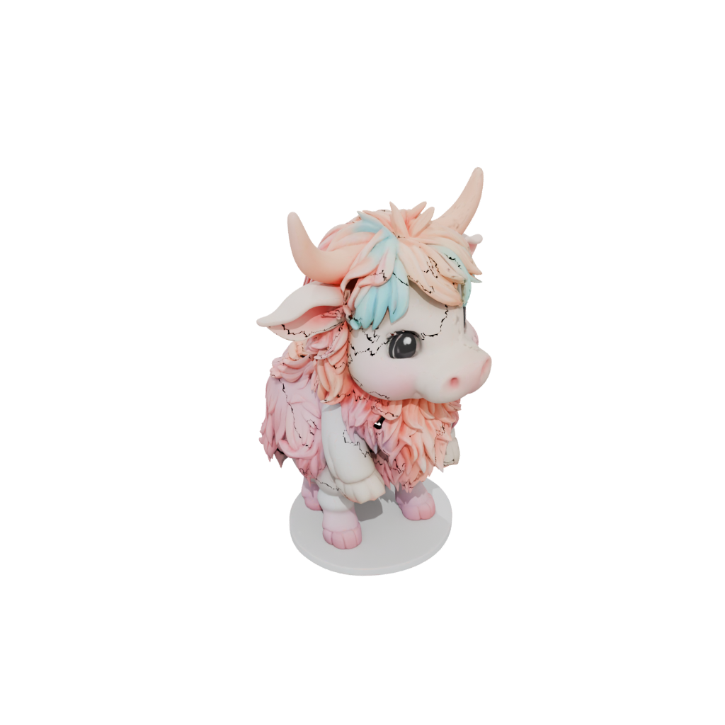 Pastel Chibi Flexi Highland Cow