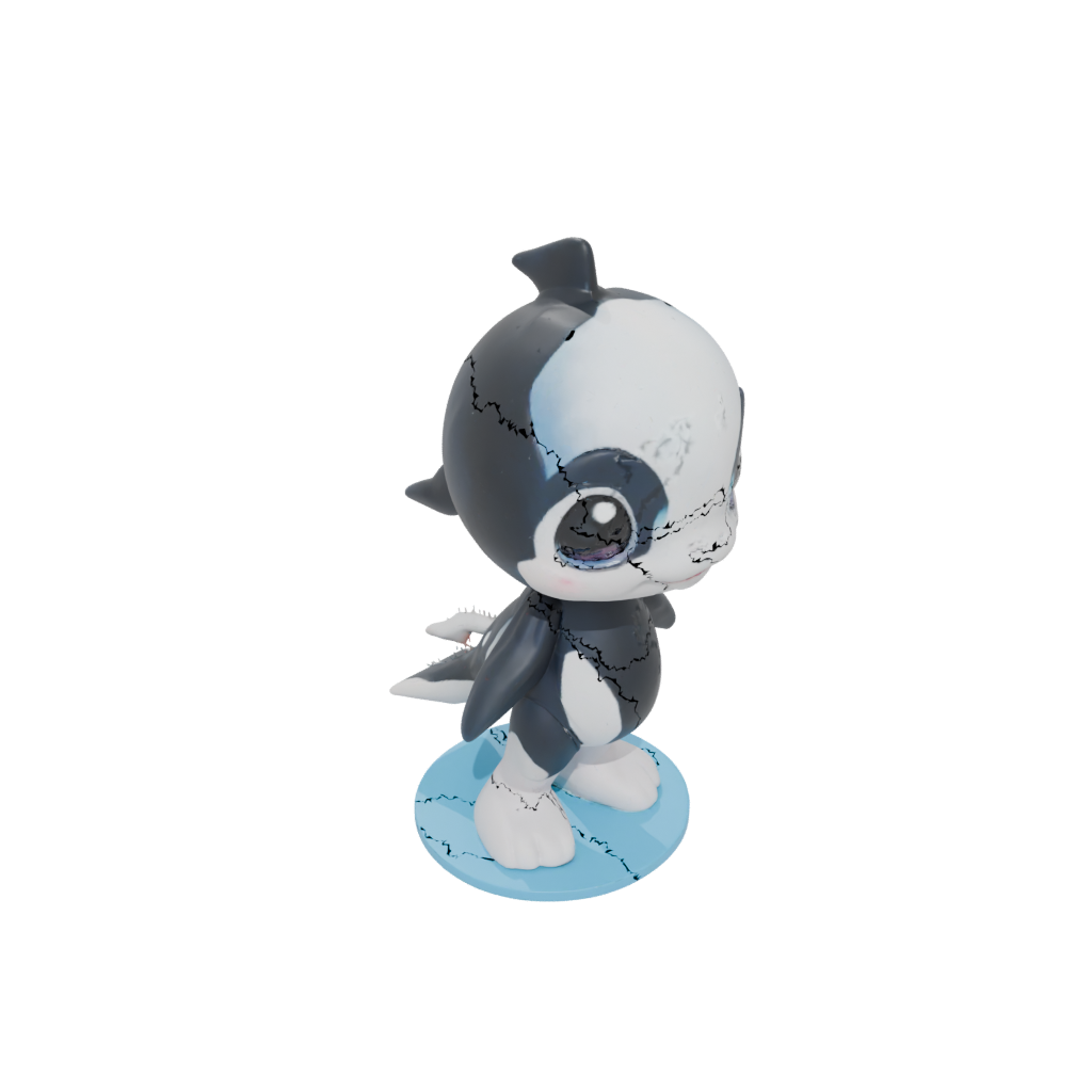 Pastel Chibi Flexi Orca Whale