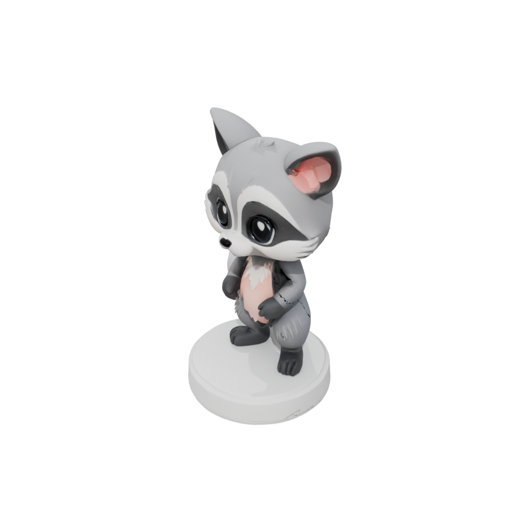 Pastel Chibi Flexi Raccoon