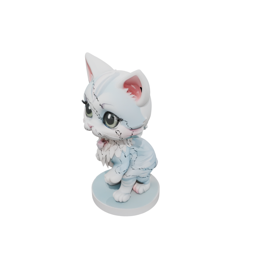 Pastel Chibi Flexi Tabby Cat