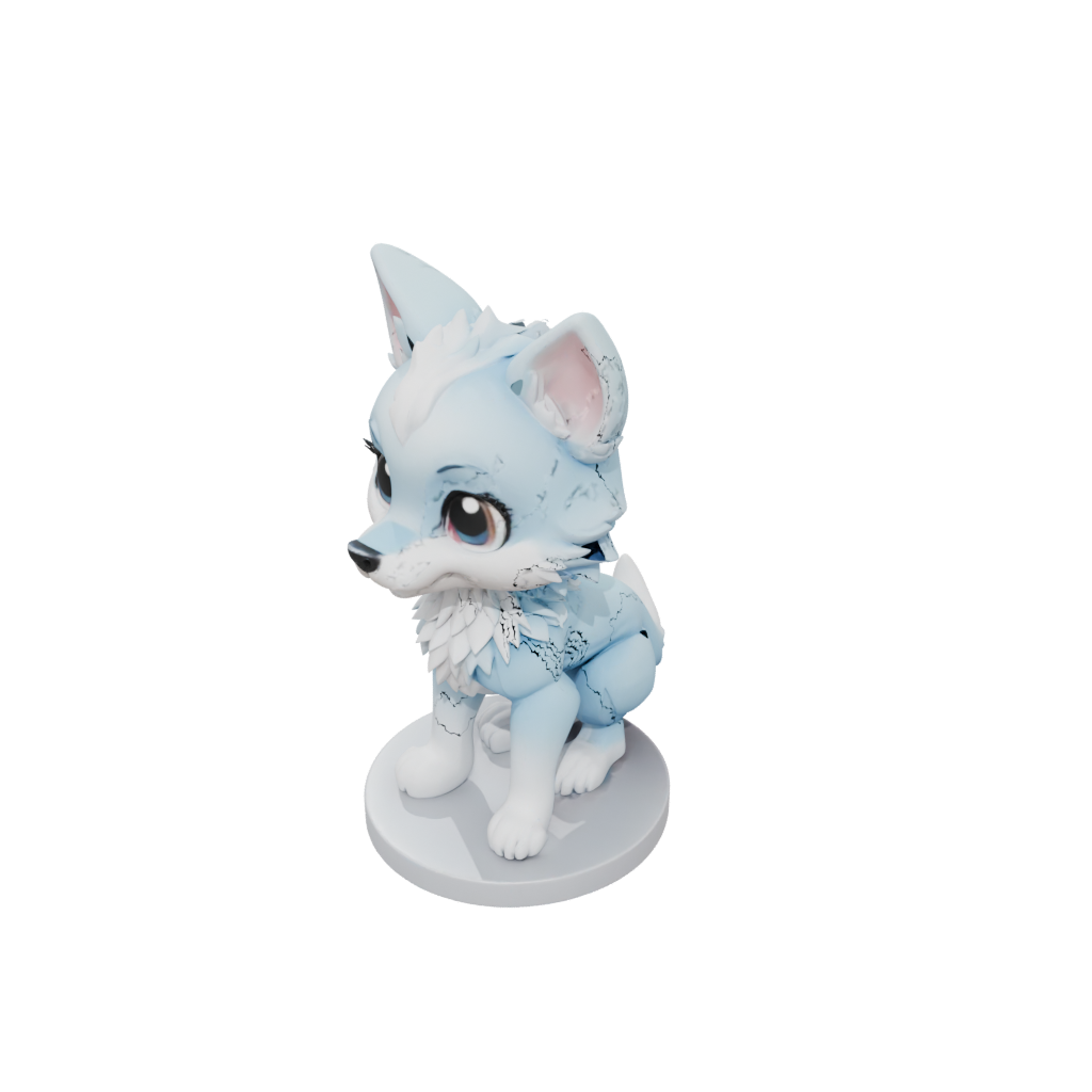 Pastel Chibi Flexi Wolf Pup