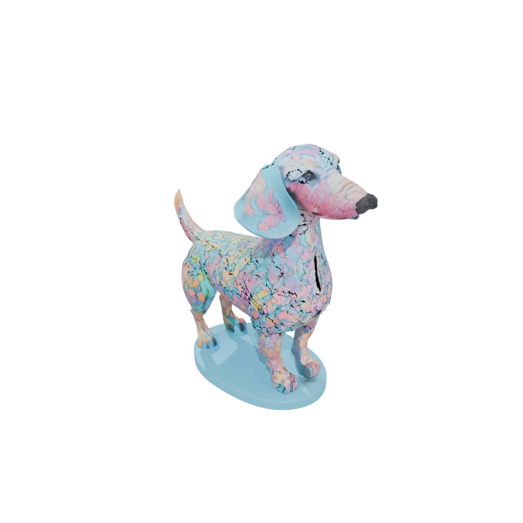 Pastel Floral Flexi Dachshund Dog