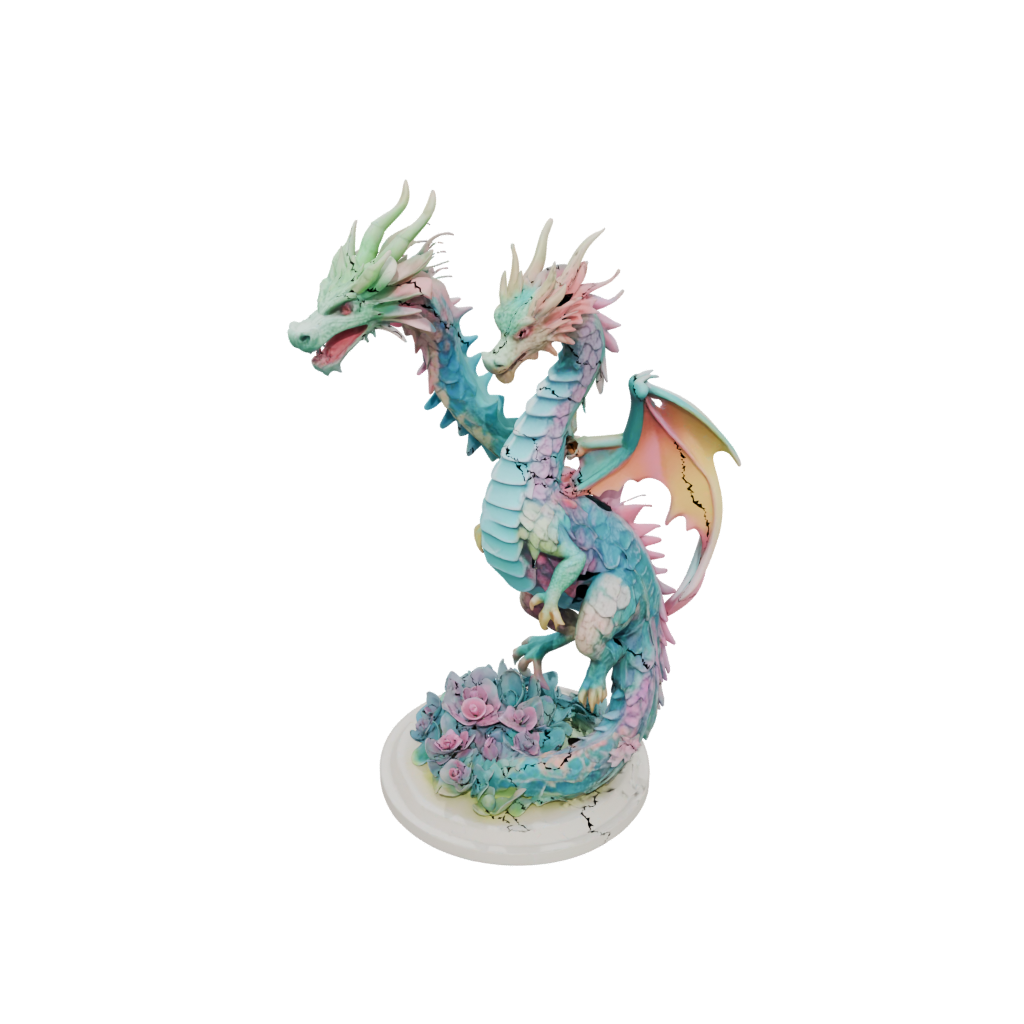 Pastel Floral Flexi Dragon