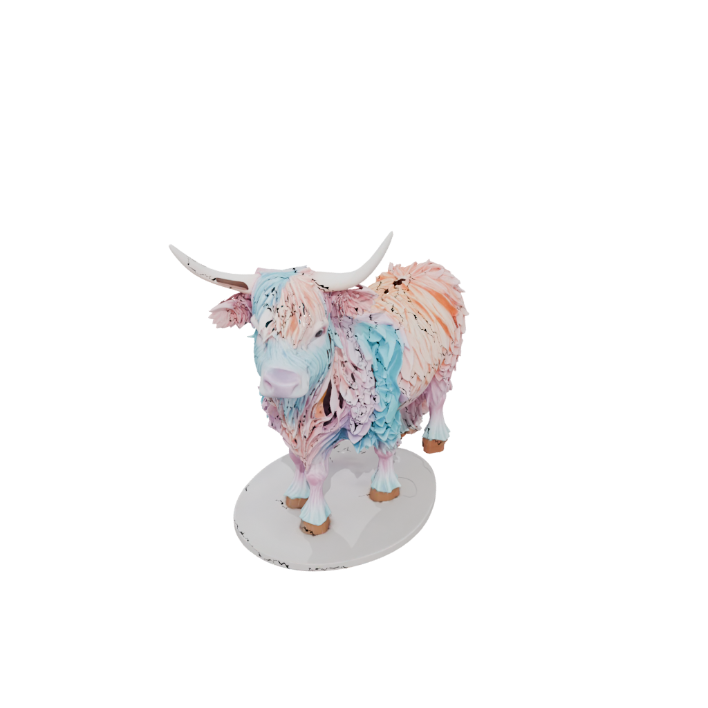 Pastel Floral Flexi Highland Cow