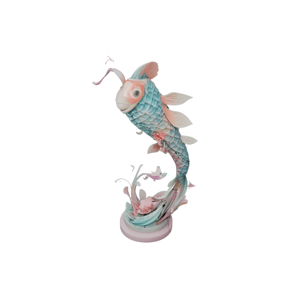Pastel Floral Flexi Koi Fish