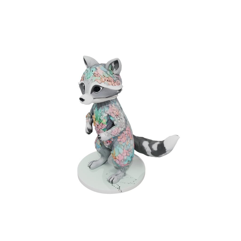 Pastel Floral Flexi Raccoon
