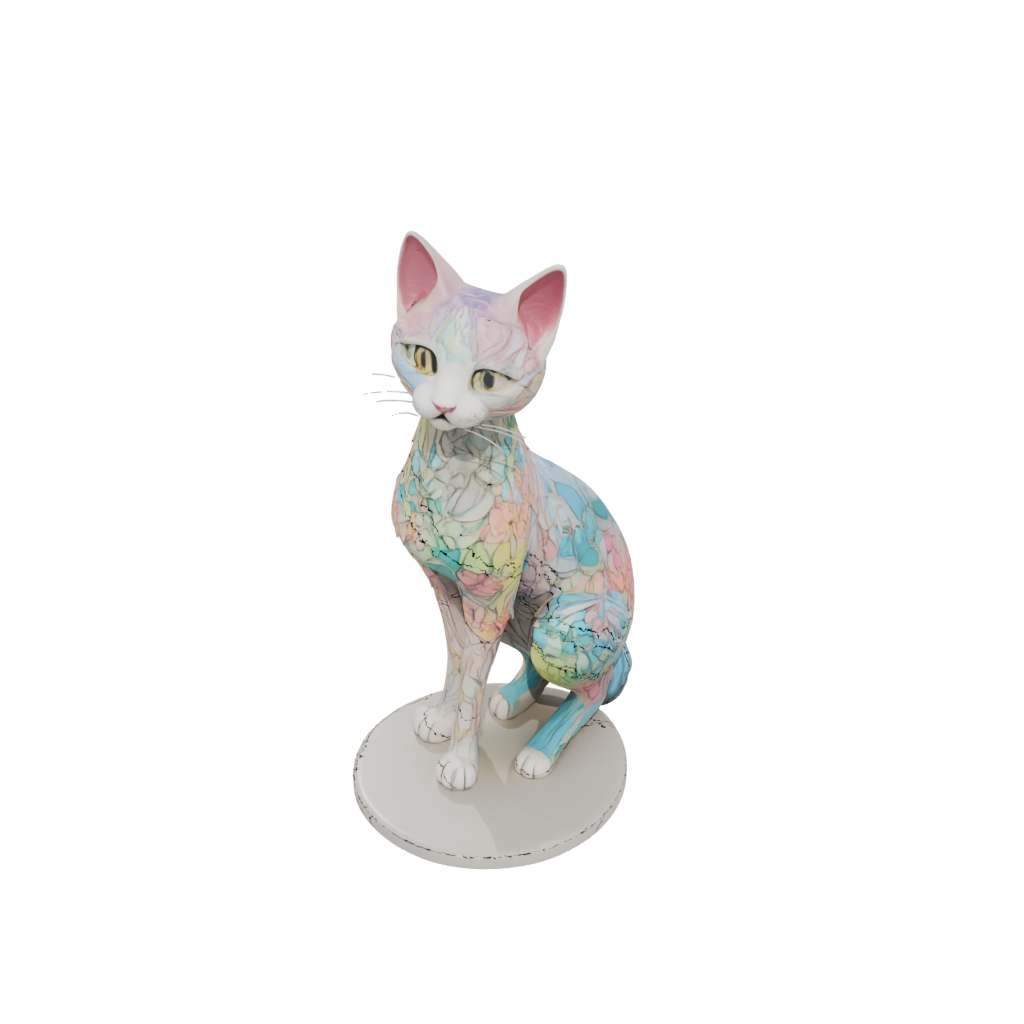 Pastel Floral Flexi Tabby Cat