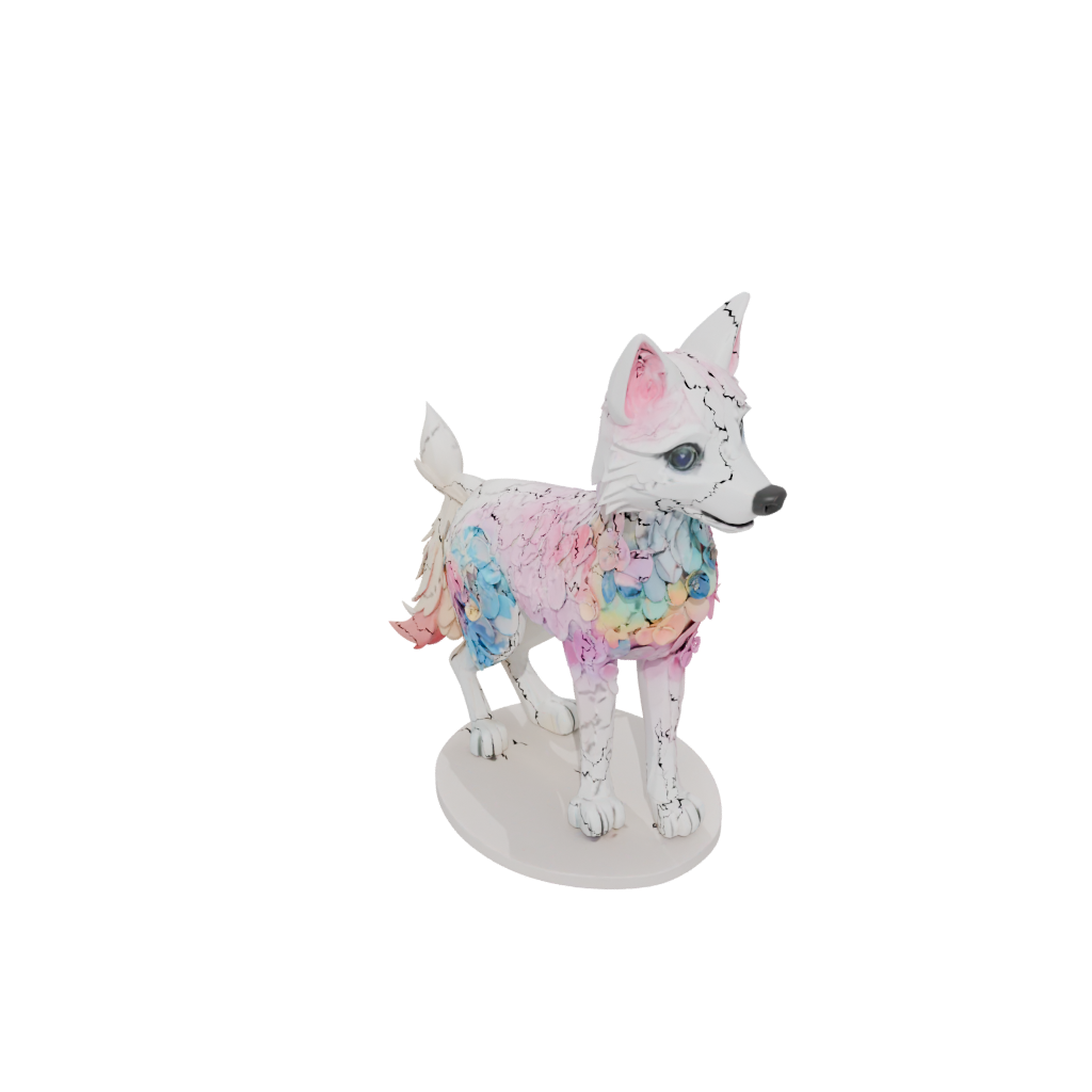 Pastel Floral Flexi Wolf Pup