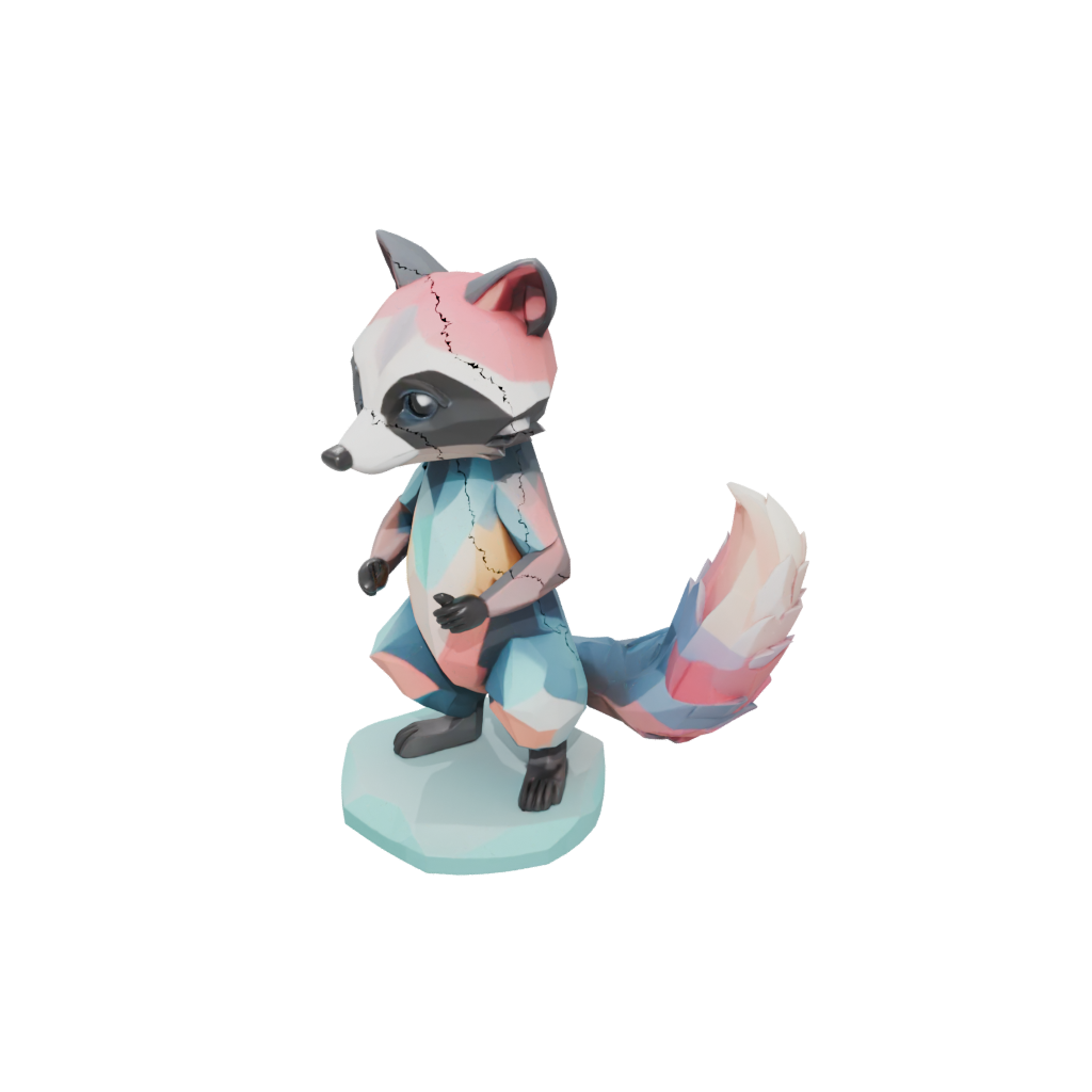 Pastel Geo Flexi Raccoon