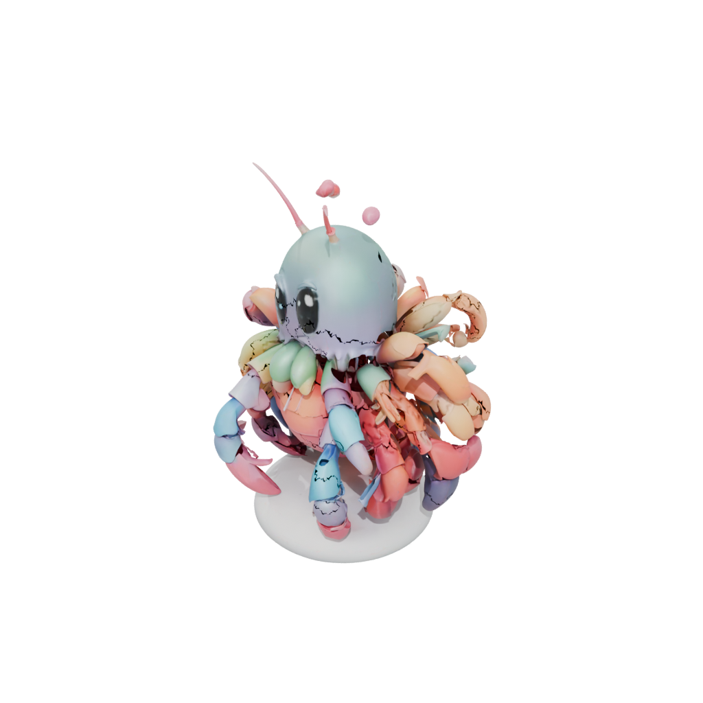 Pastel Kawaii Flexi Hermit Crab