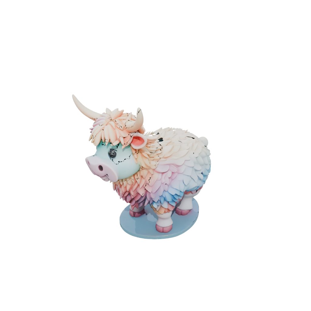 Pastel Kawaii Flexi Highland Cow