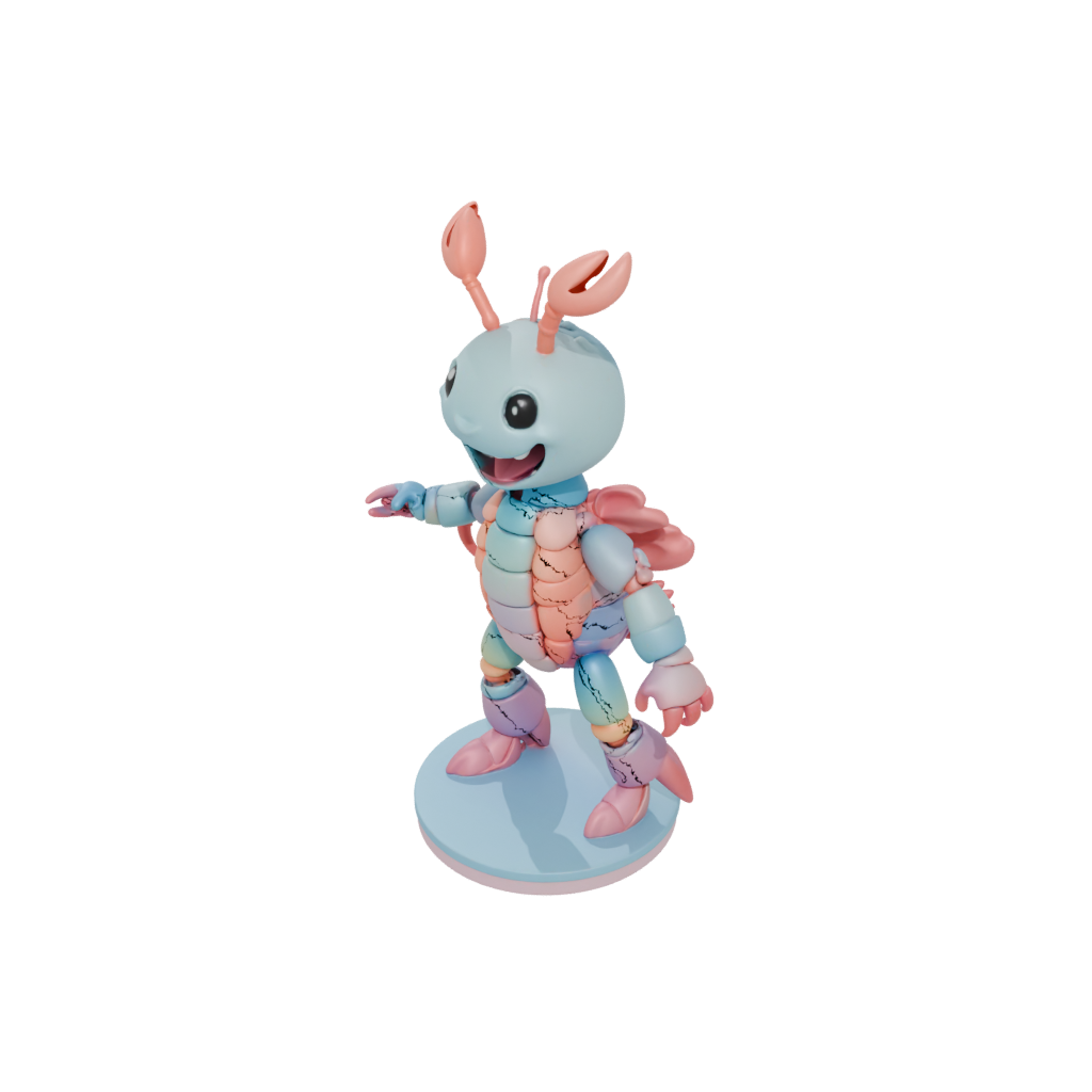Pastel Kawaii Flexi Lobster
