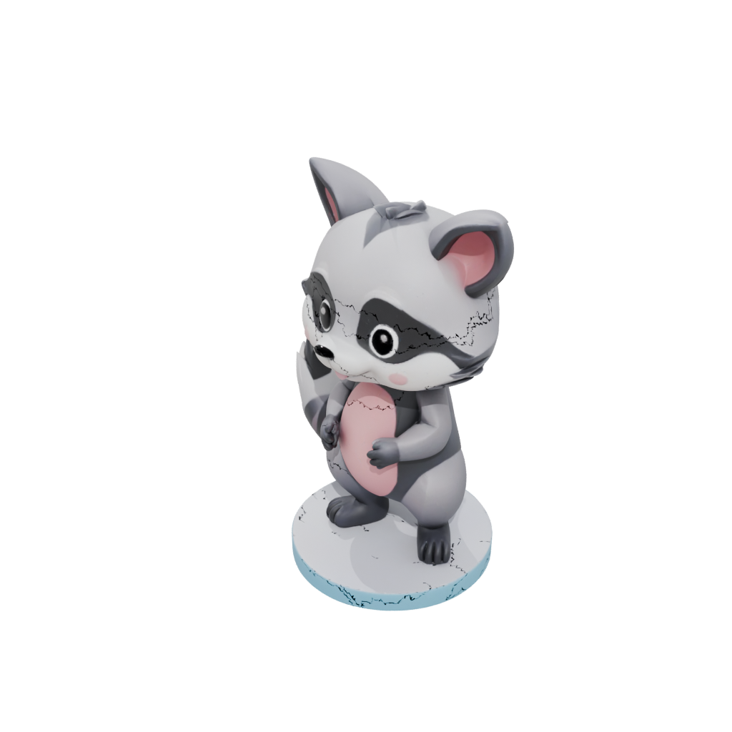 Pastel Kawaii Flexi Raccoon