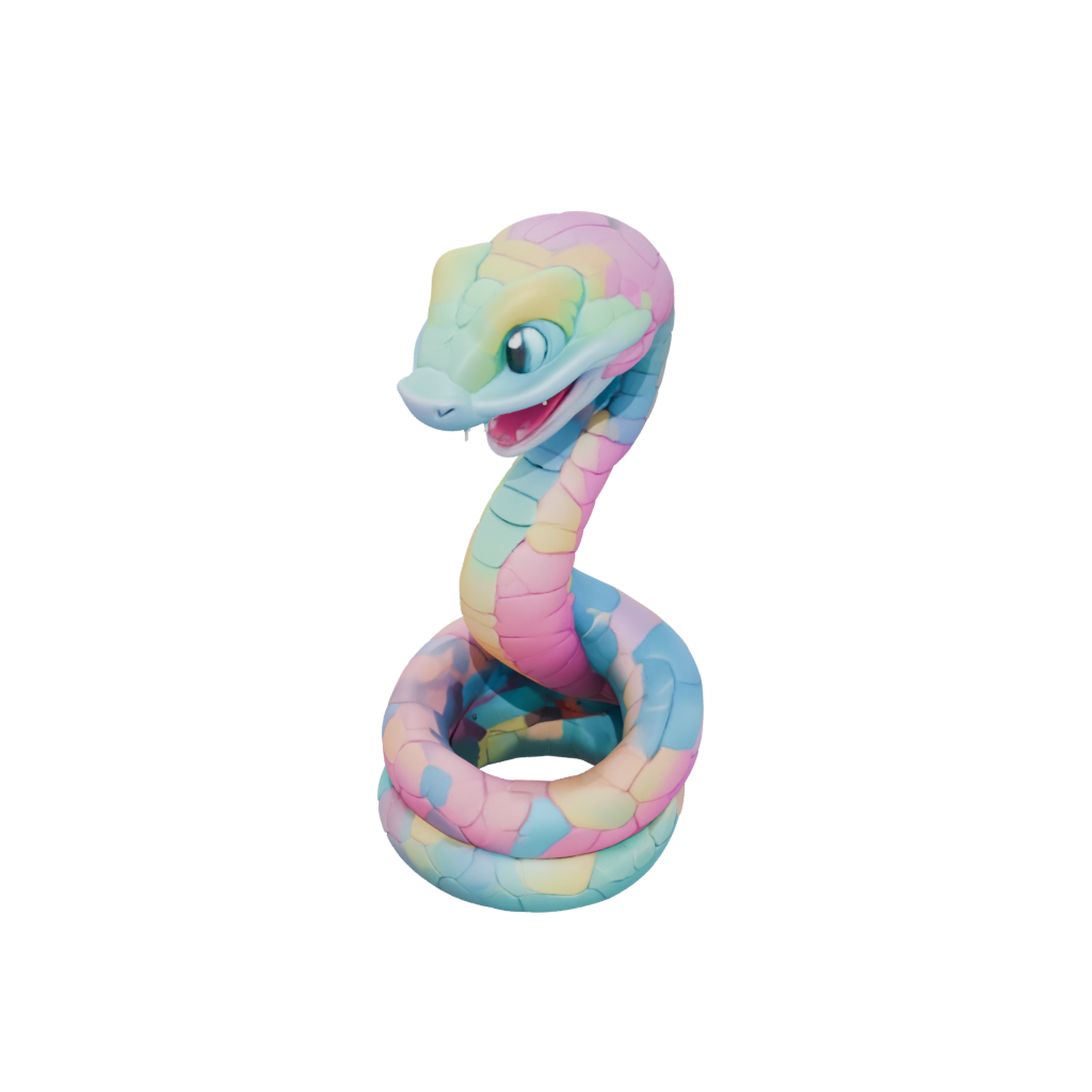 Pastel Kawaii Flexi Rattlesnake