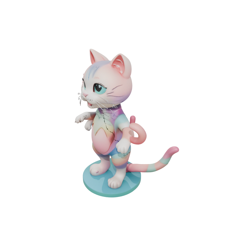 Pastel Kawaii Flexi Tabby Cat