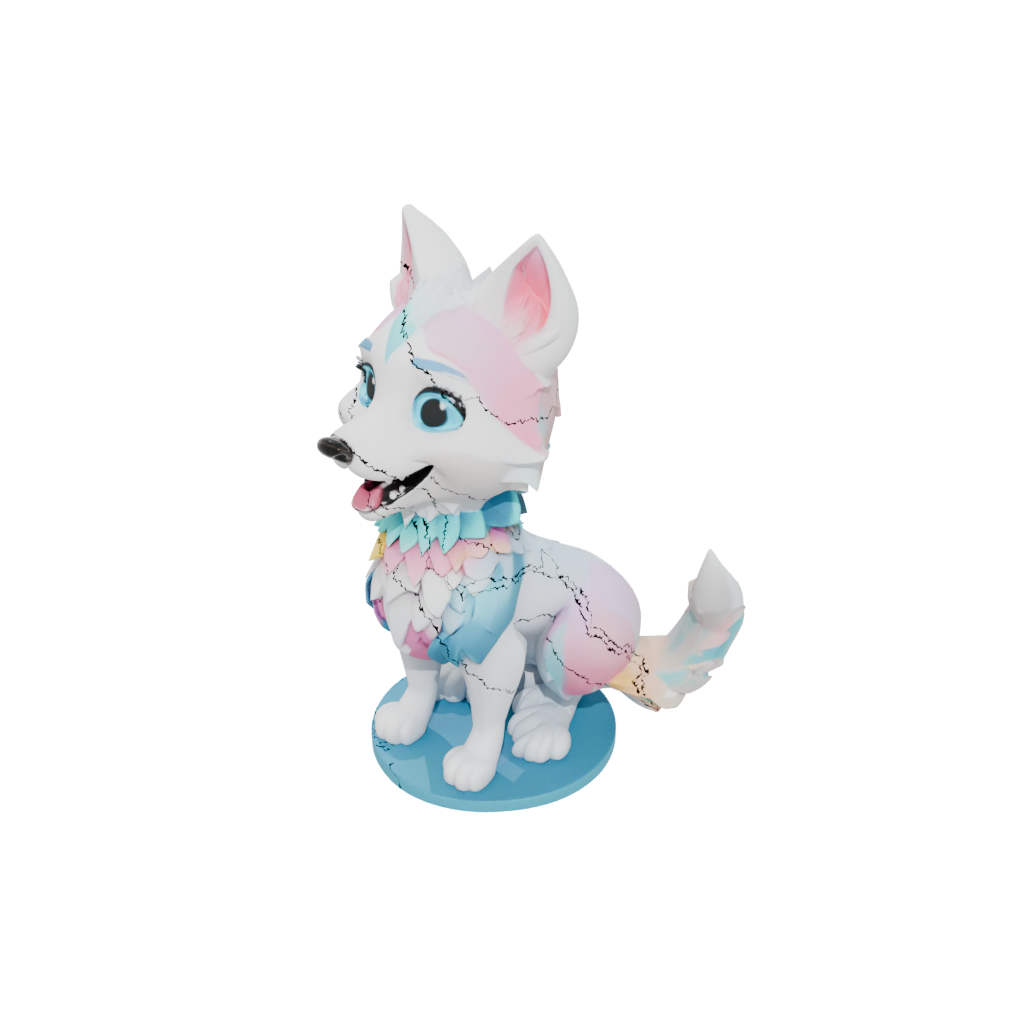 Pastel Kawaii Flexi Wolf Pup