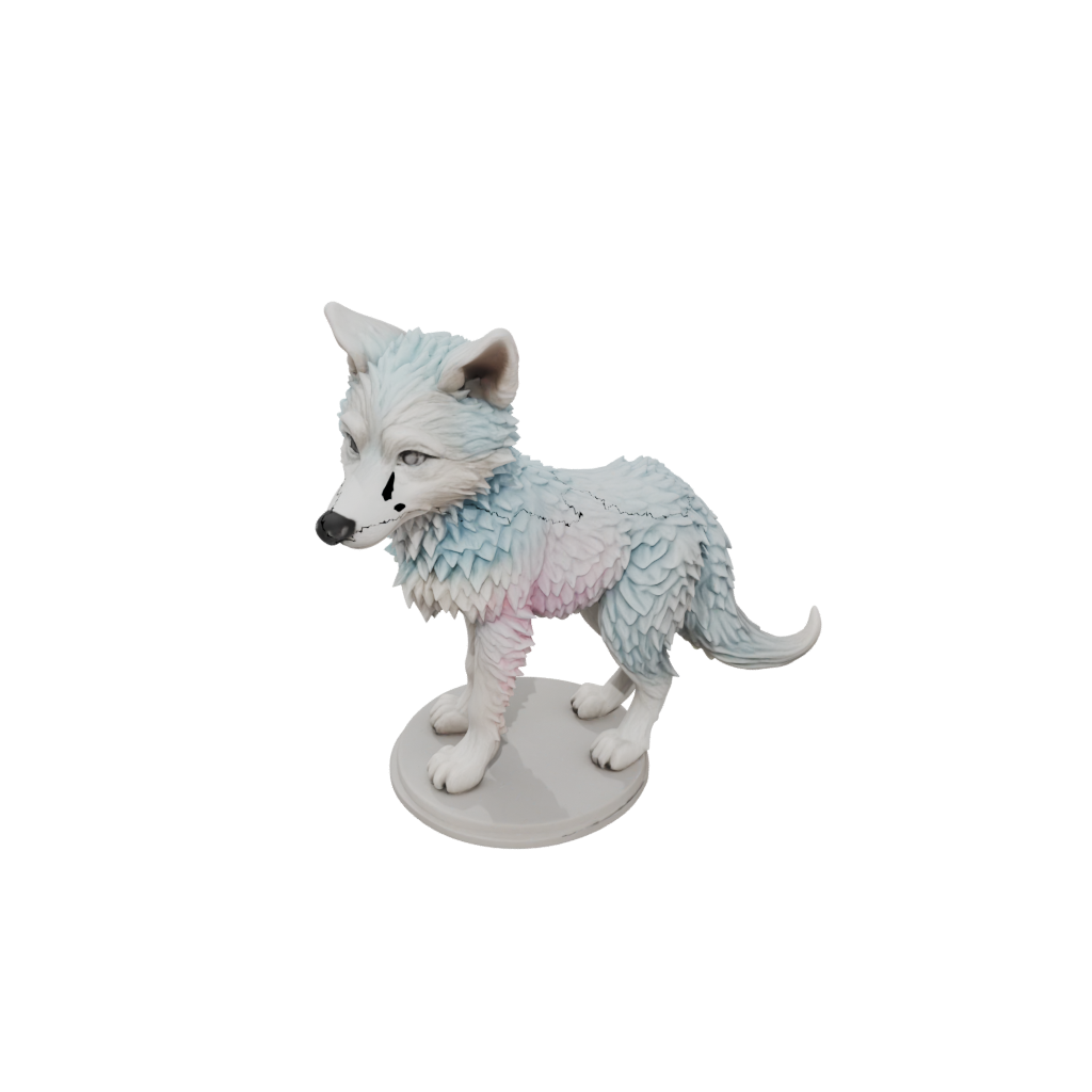 Pastel Realistic Flexi Wolf Pup