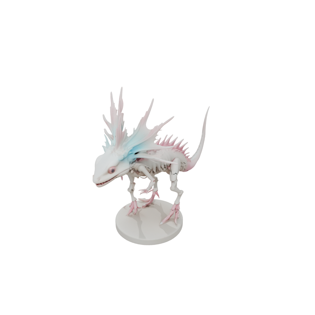 Pastel Skeleton Flexi Axolotl