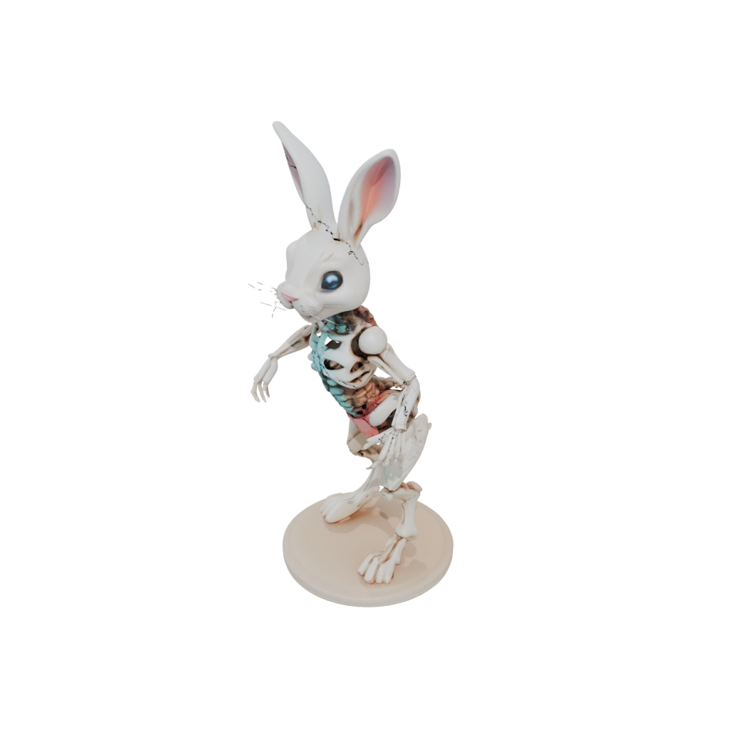Pastel Skeleton Flexi Bunny Rabbit