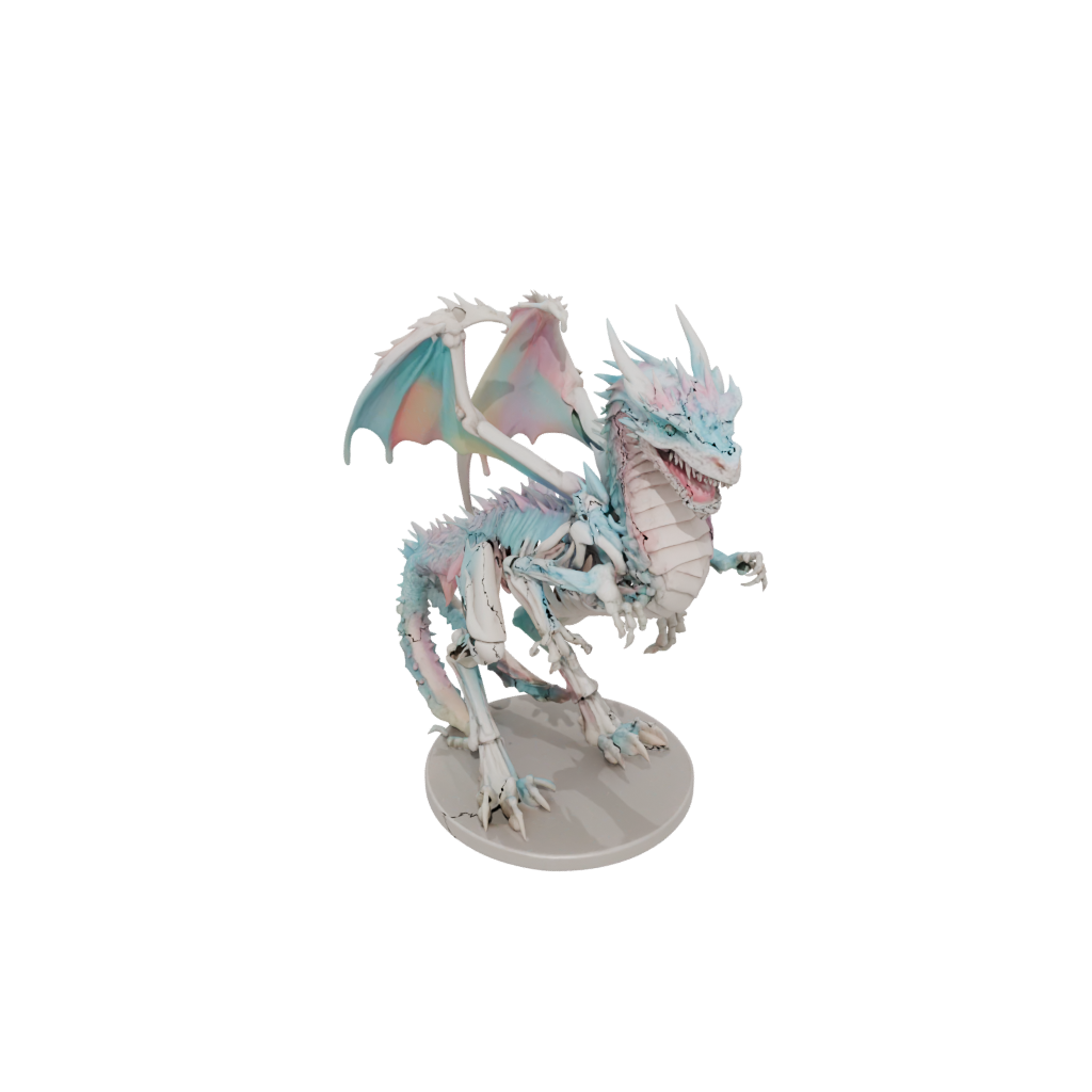Pastel Skeleton Flexi Dragon