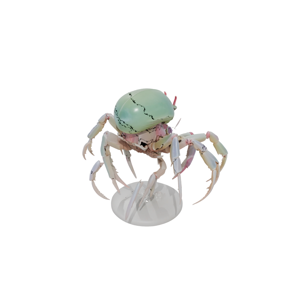 Pastel Skeleton Flexi Hermit Crab