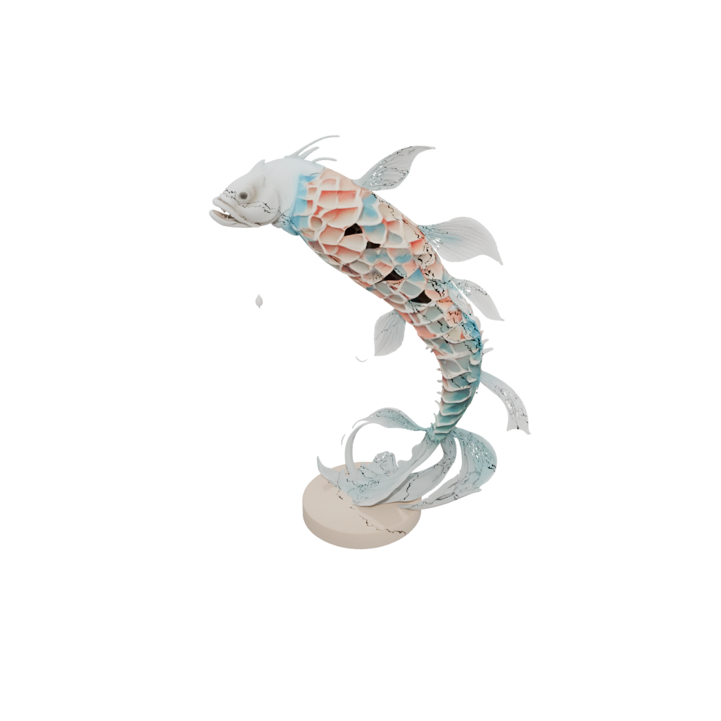 Pastel Skeleton Flexi Koi Fish