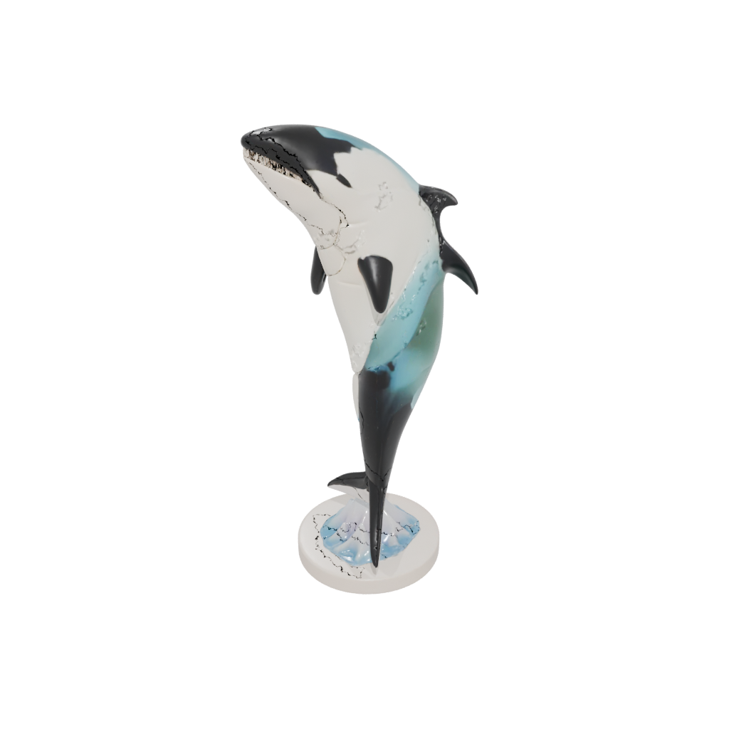 Pastel Skeleton Flexi Orca Whale
