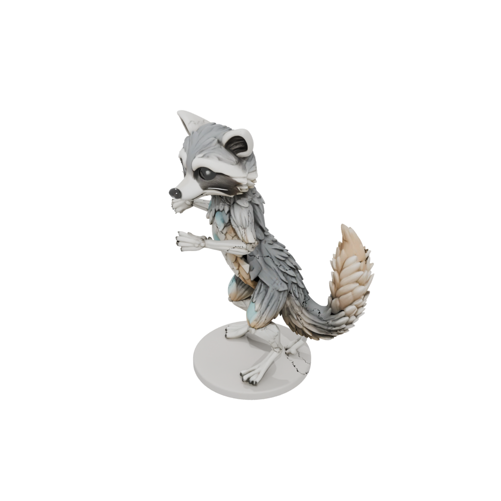 Pastel Skeleton Flexi Raccoon