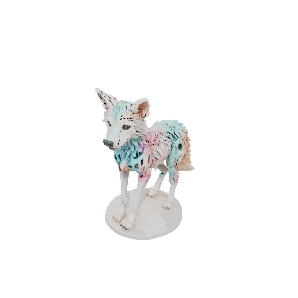 Pastel Skeleton Flexi Wolf Pup