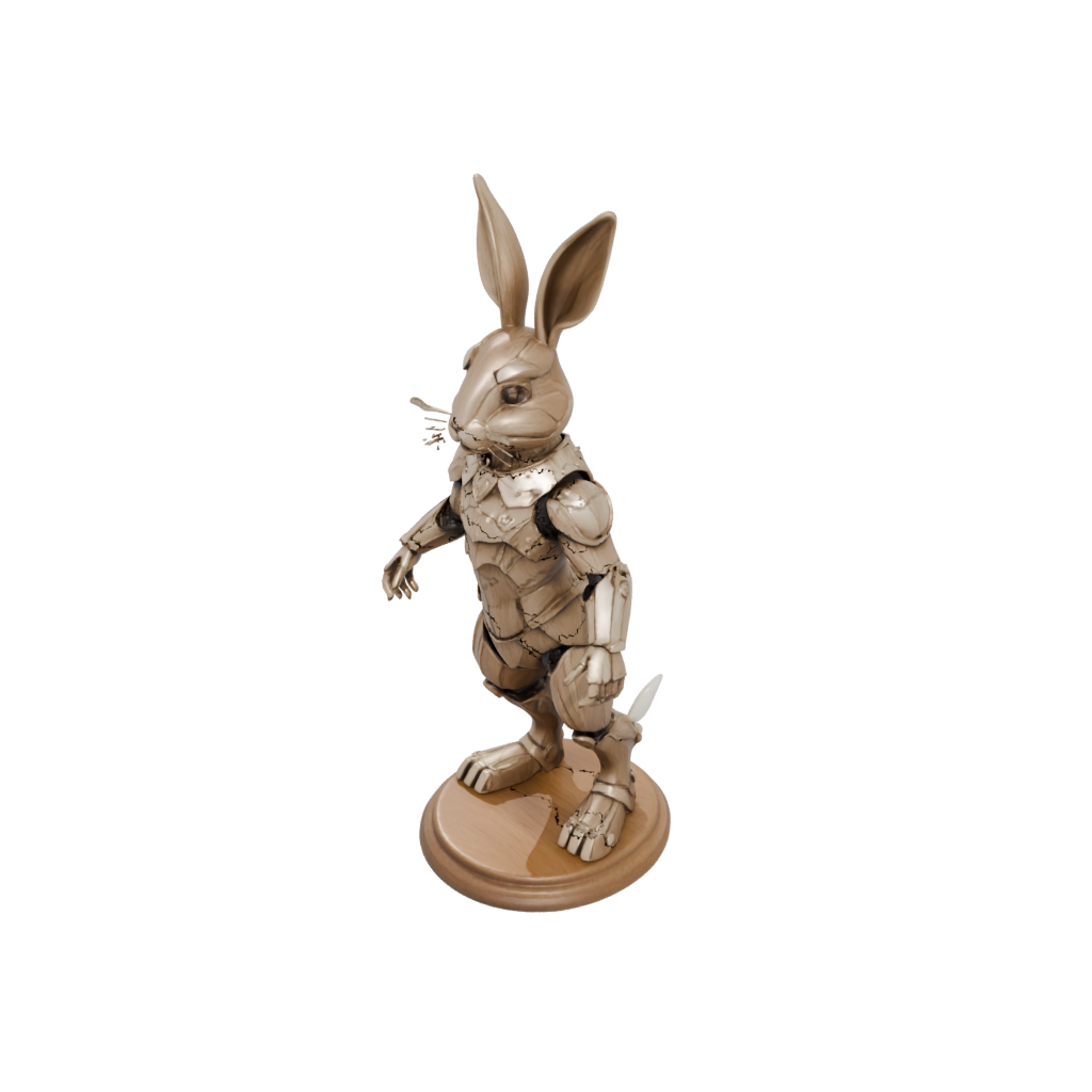 Woodgrain Armored Flexi Bunny Rabbit