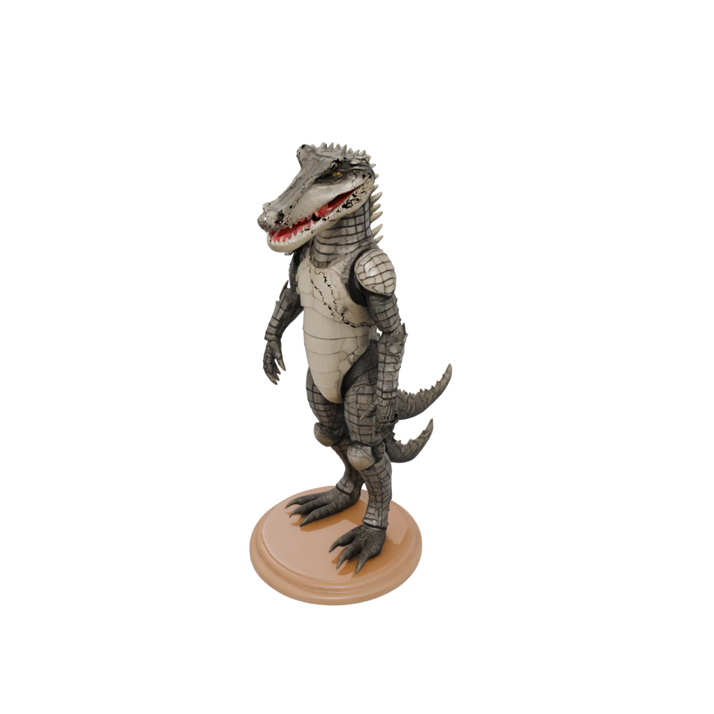 Woodgrain Armored Flexi Crocodile