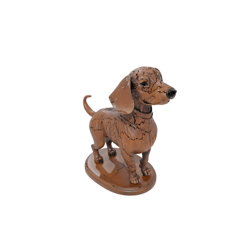 Woodgrain Armored Flexi Dachshund Dog
