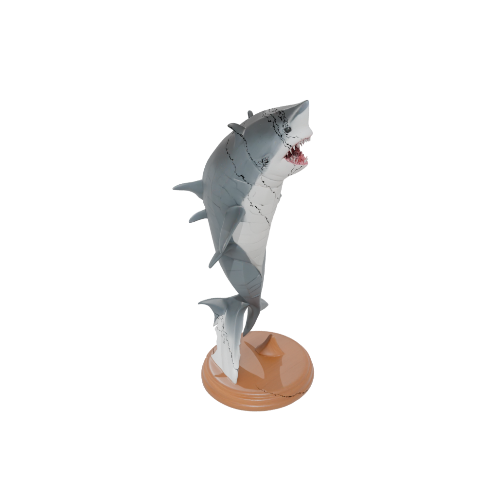 Woodgrain Armored Flexi Great White Shark