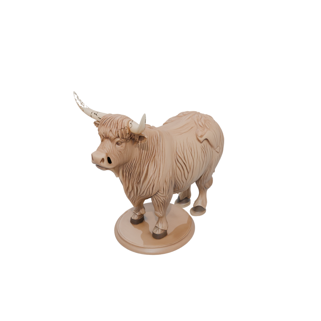 Woodgrain Armored Flexi Highland Cow