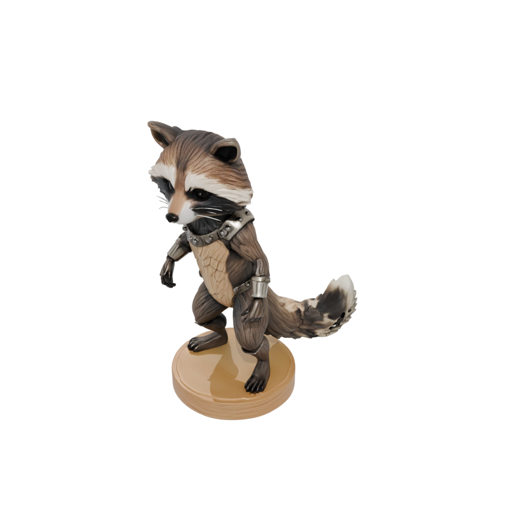 Woodgrain Armored Flexi Raccoon
