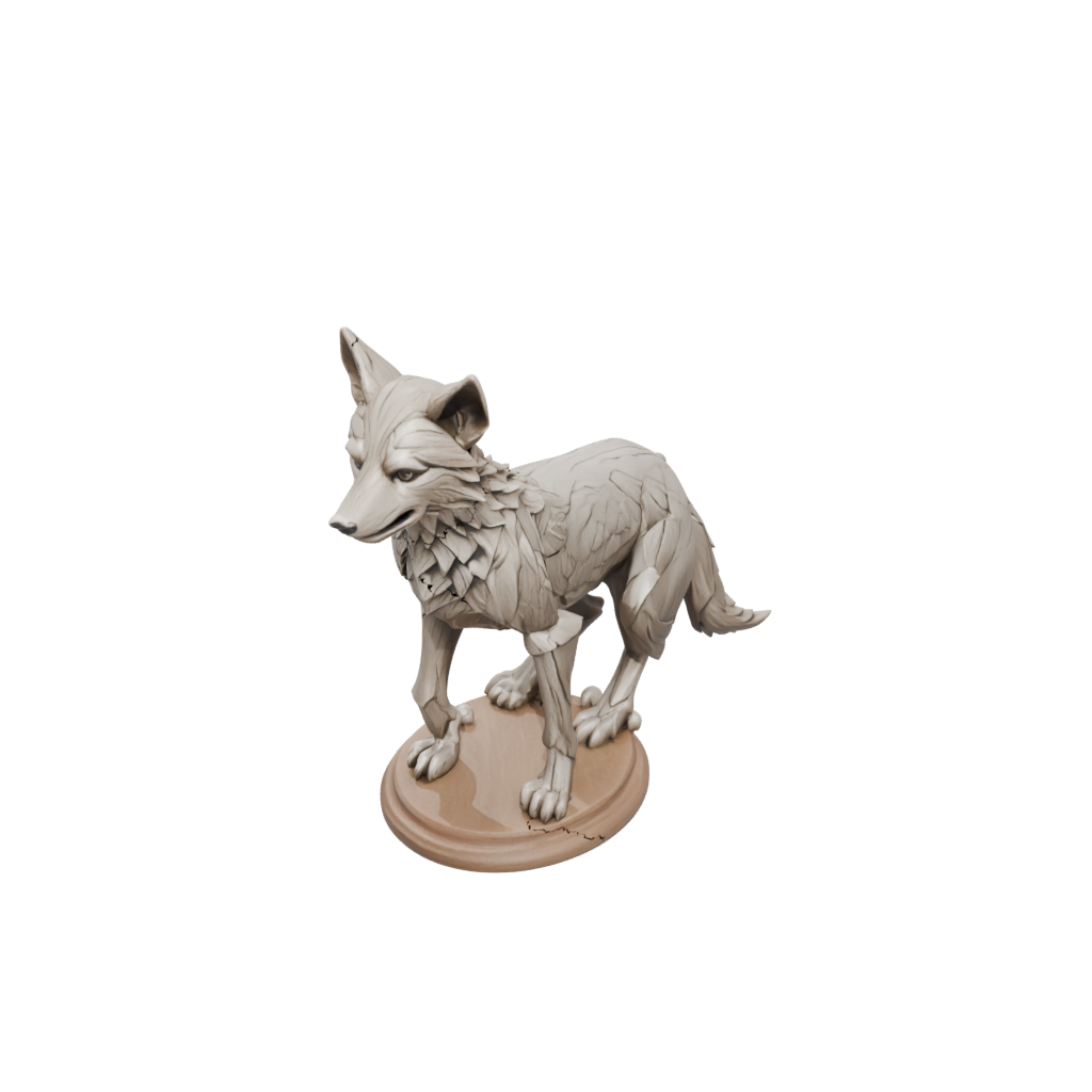 Woodgrain Armored Flexi Wolf Pup