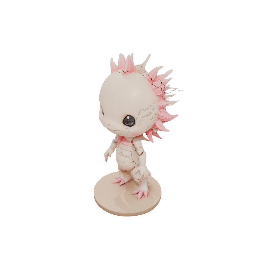 Woodgrain Chibi Flexi Axolotl